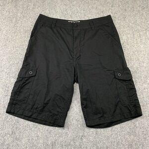No Fear Cargo Shorts Mens 34 Black Outdoor Skater Tactical Pocket Street Y2K